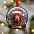 Labrador Chocolate Snow Globe Decoration